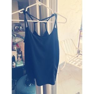 Black workout tank top